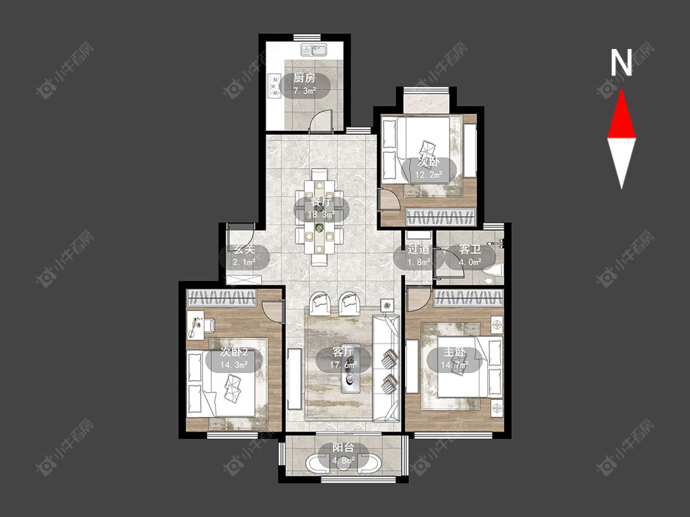 四季新城南苑房源户型图 常州四季新城南苑在售二手房源户型图_小牛看房