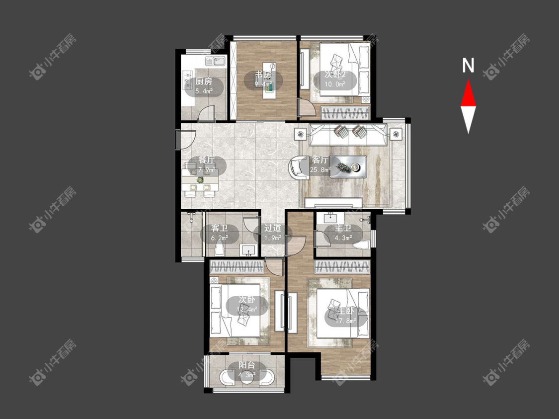 常州青山湾南区在租房源户型图_小牛看房
