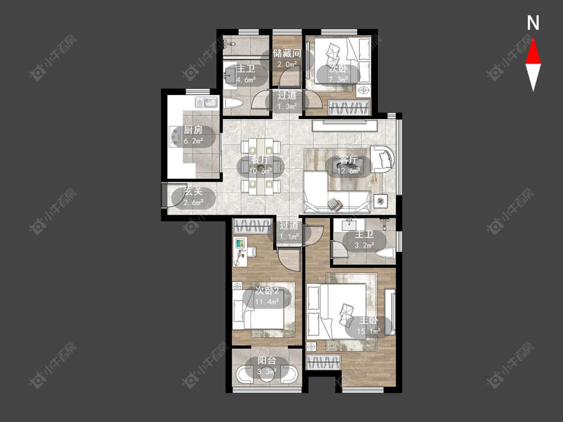 常州松涛苑在售二手房源户型图_小牛看房