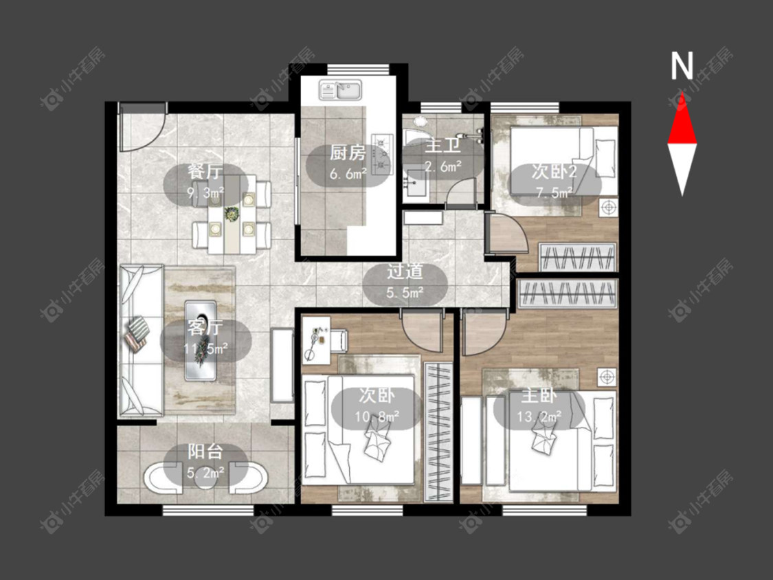 凤凰湖西苑房源户型图 常州凤凰湖西苑在售二手房源户型图_小牛看房