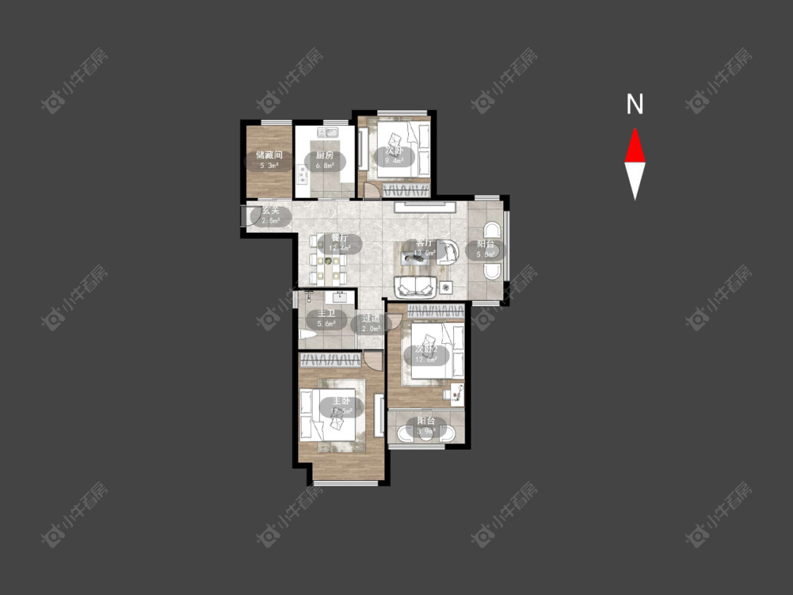 常州康桥水郡在售二手房源户型图_小牛看房