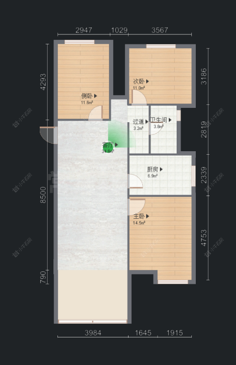 常州香缇湾花园在售二手房源户型图_小牛看房