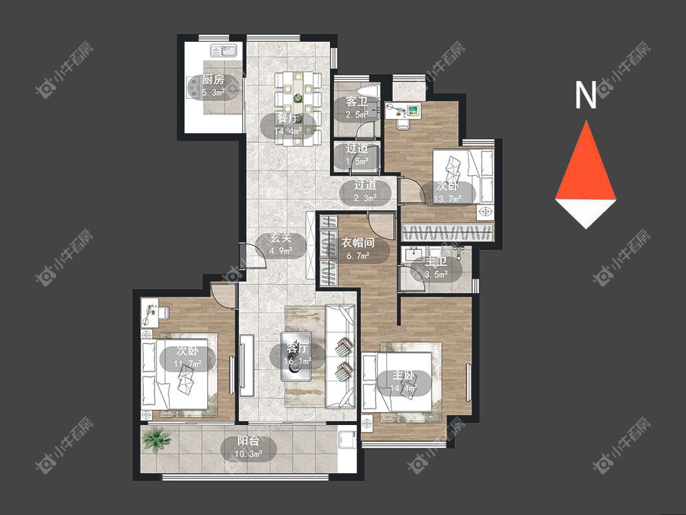 常州五星星韵城在租房源户型图_小牛看房