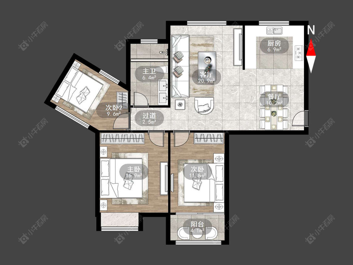 常州天逸城南区在售二手房源户型图_小牛看房