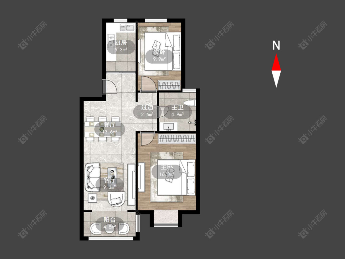 常州新闸花苑在售二手房源户型图_小牛看房