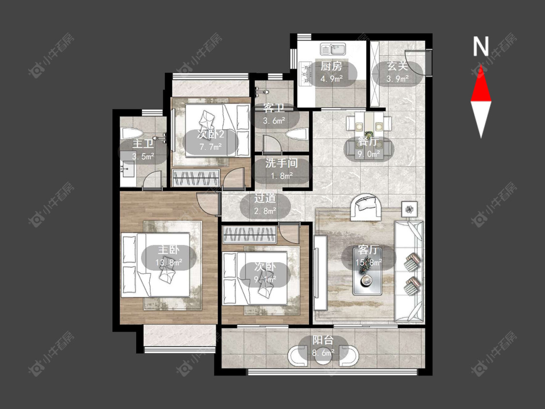 常州绿地香港名墩道在售二手房源户型图_小牛看房