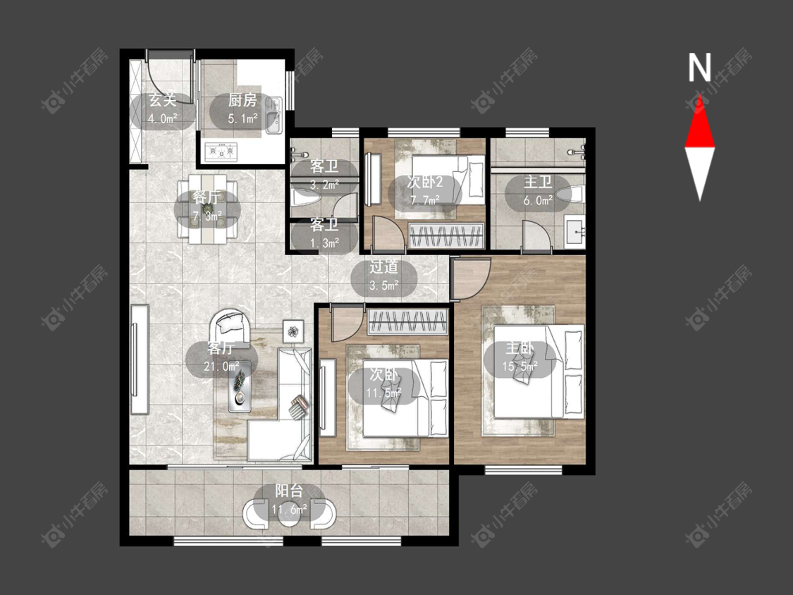 风华瓴著房源户型图 常州风华瓴著在售二手房源户型图_小牛看房