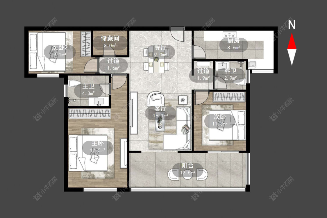 常州星河国际十一区在售二手房源户型图_小牛看房
