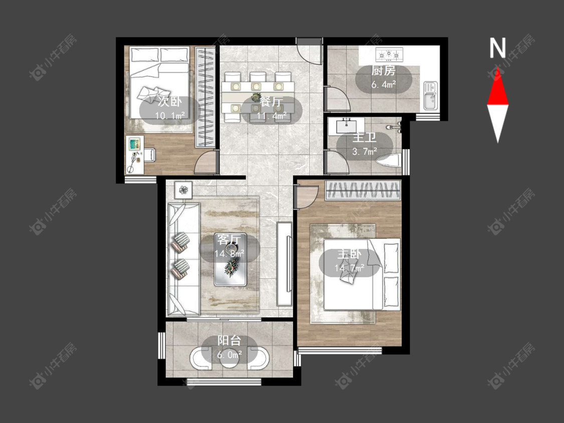 常州九洲花园二期在售二手房源户型图_小牛看房