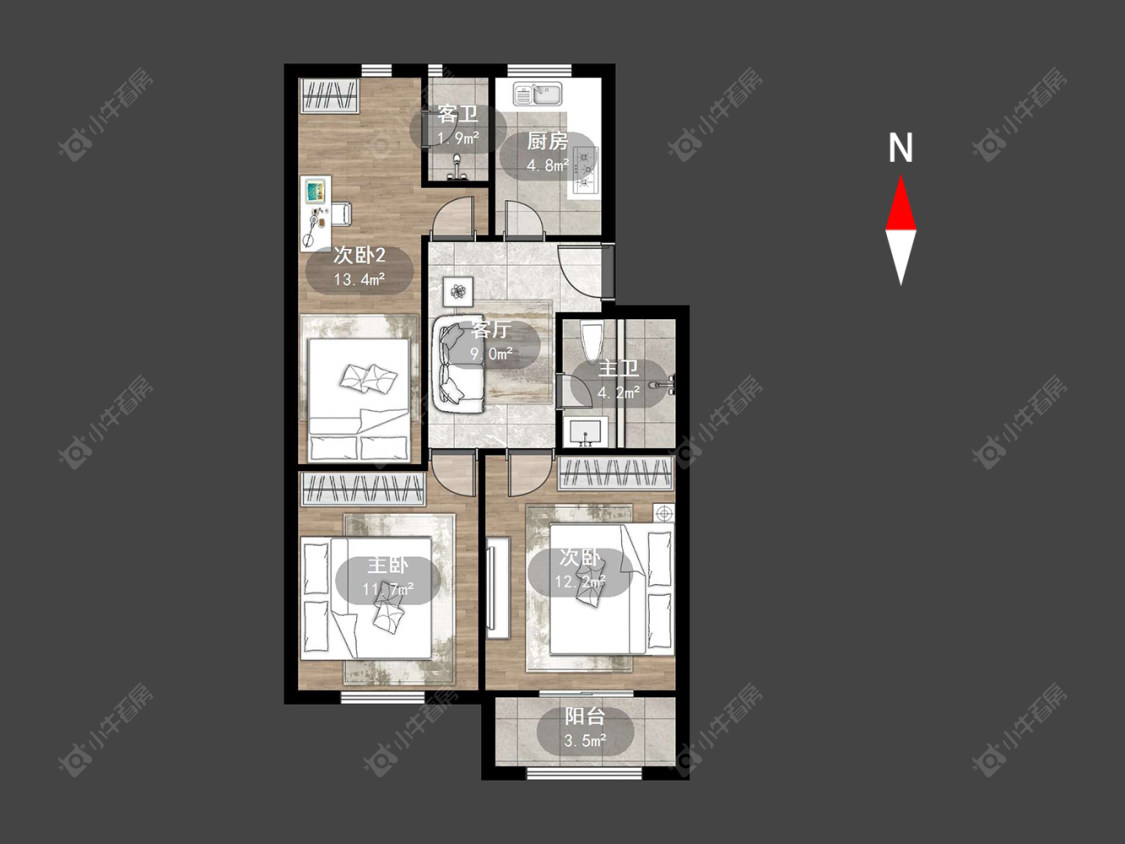 常州泰山二村在售二手房源户型图_小牛看房