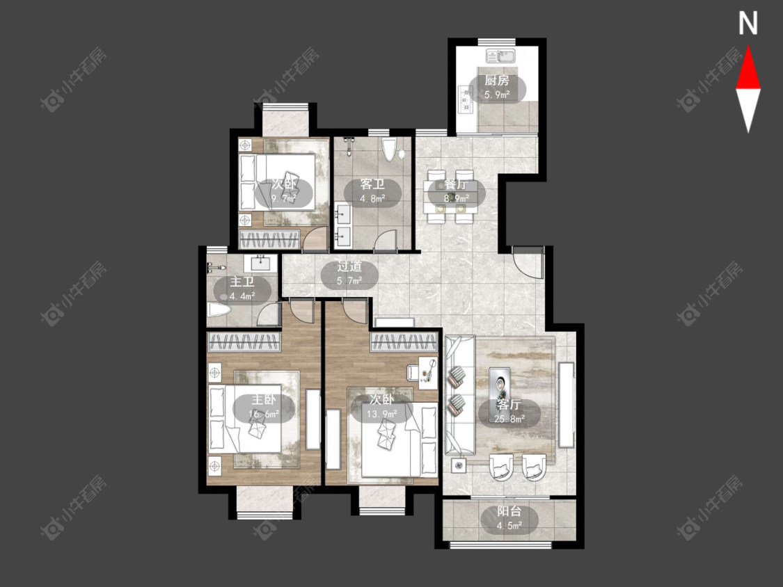 常州中意宝第在售二手房源户型图_小牛看房