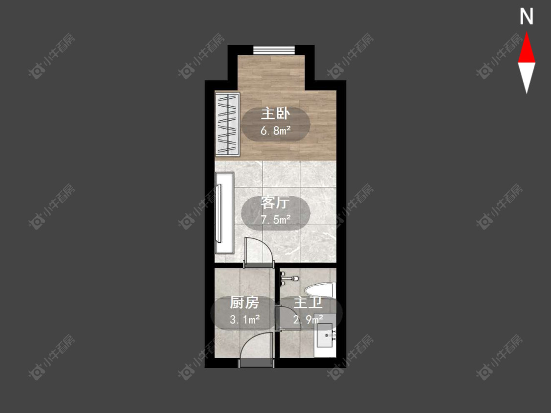 常州莱蒙双子星座公寓在售二手房源户型图_小牛看房