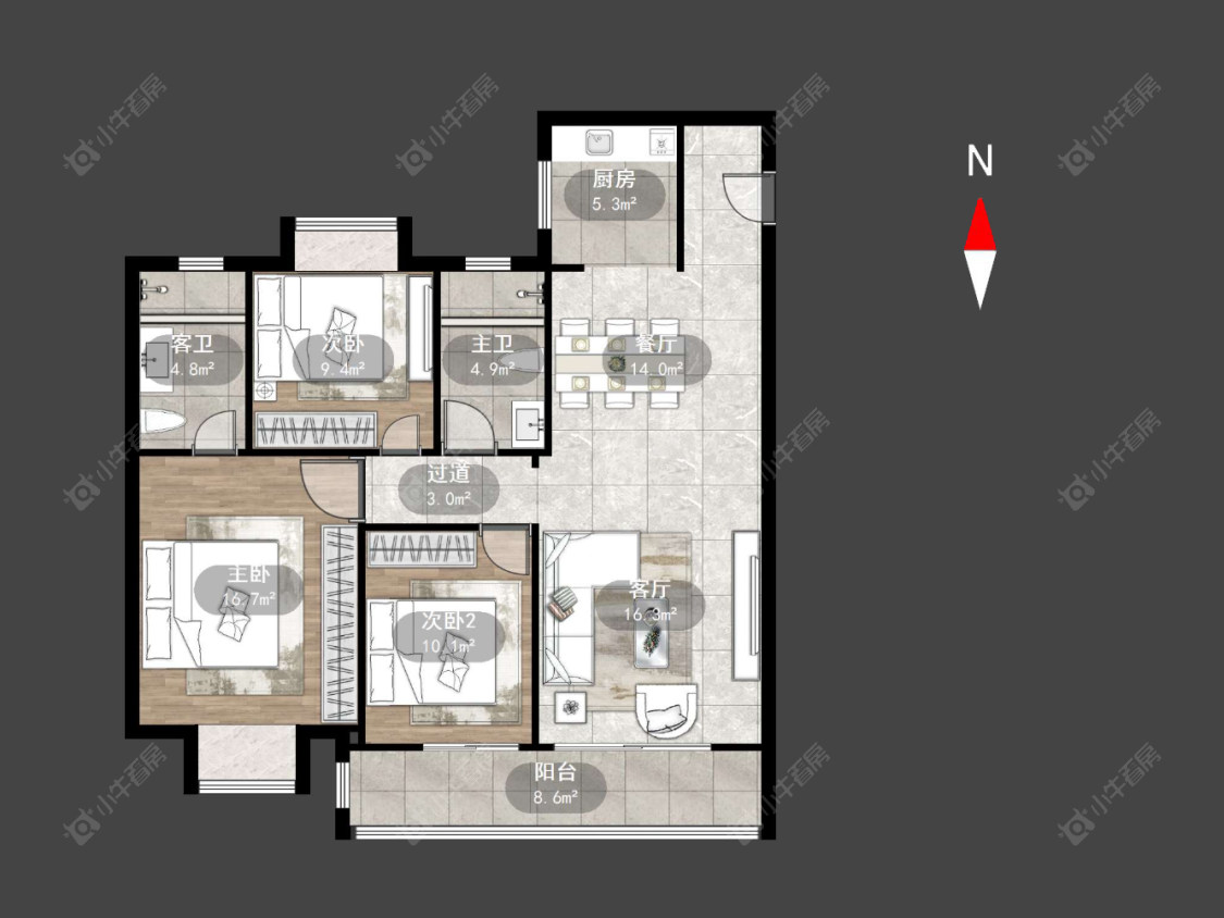 常州秀江南水岸名苑在售二手房源户型图_小牛看房