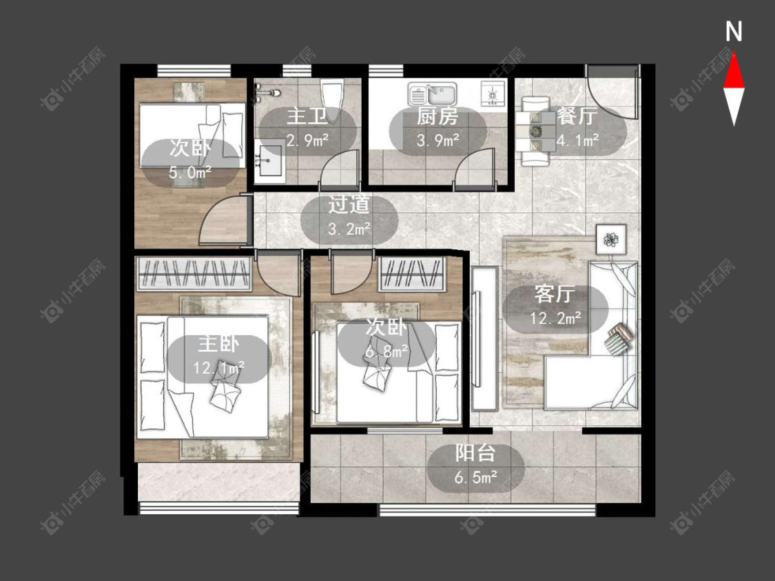 常州清云澜湾A区在售二手房源户型图_小牛看房