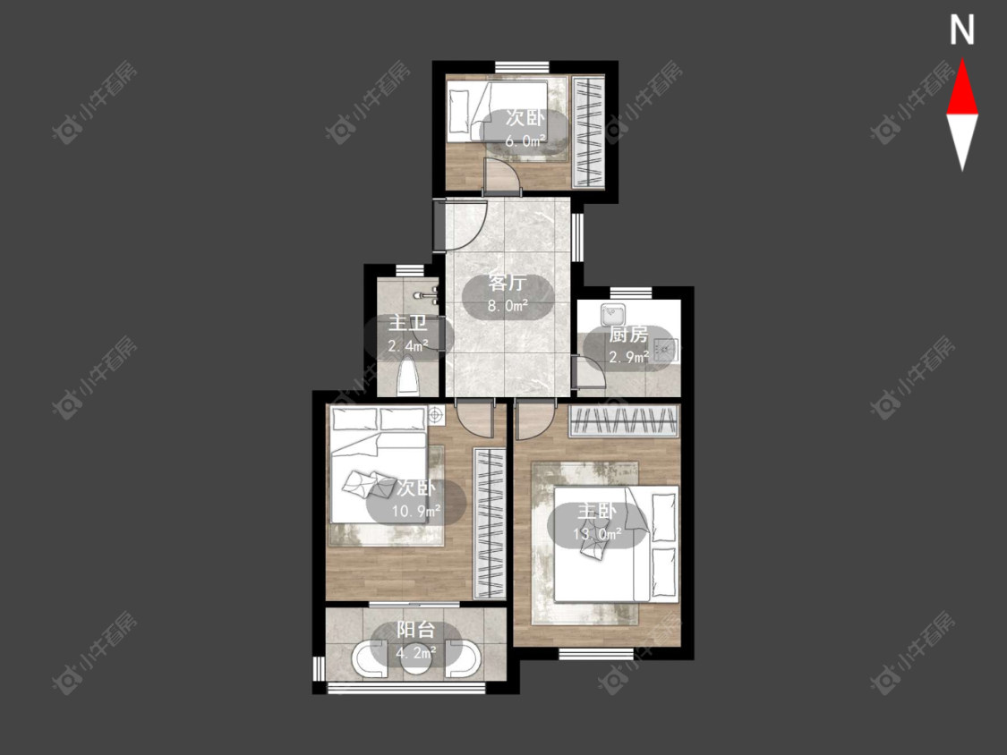 常州西新桥二村在售二手房源户型图_小牛看房