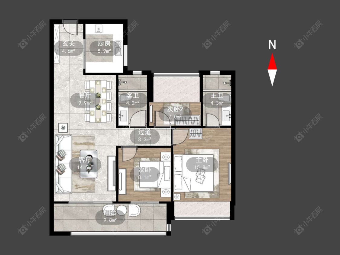 常州碧桂园翡丽都会在售二手房源户型图_小牛看房