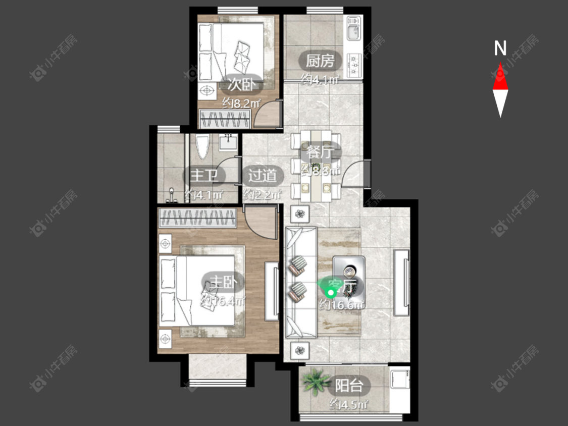 常州顺园八村北区在售二手房源户型图_小牛看房