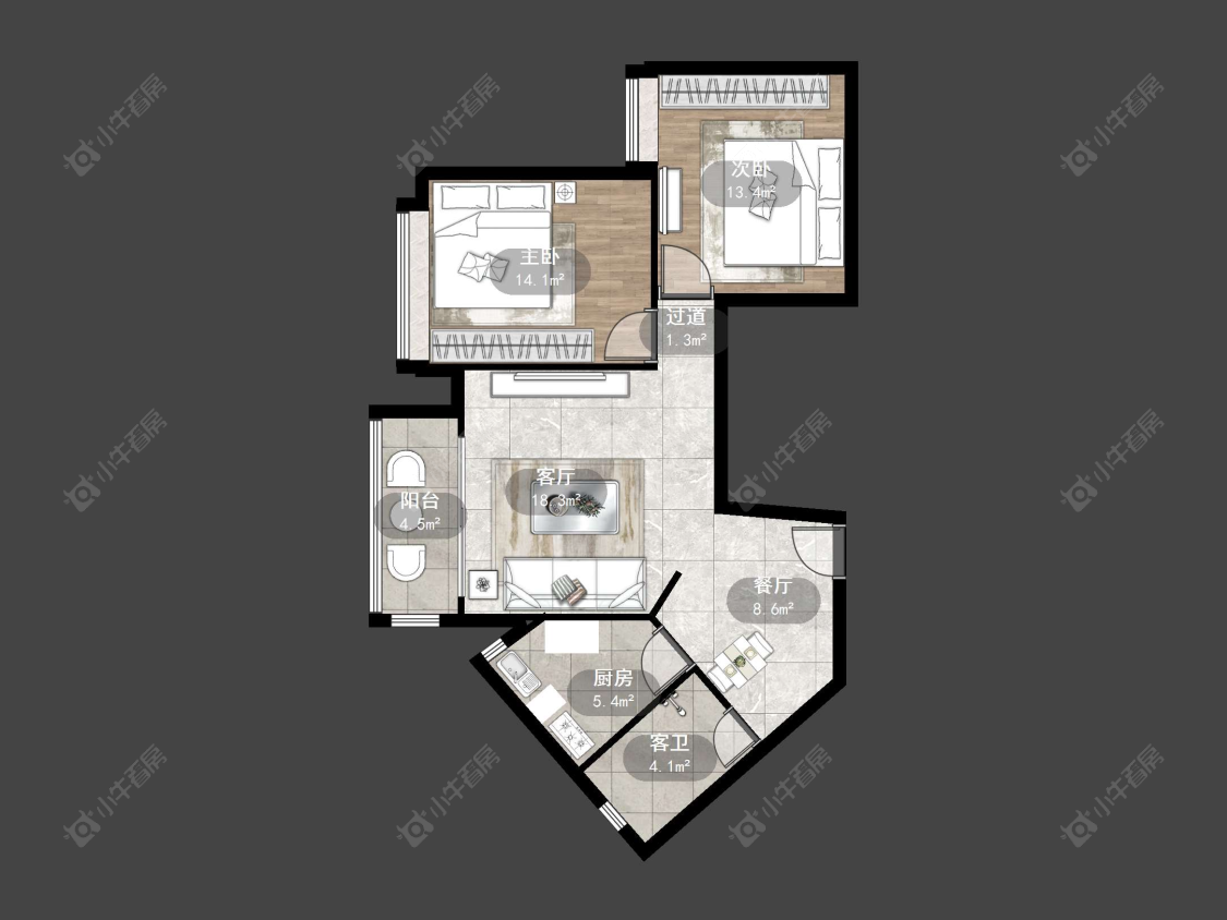 丹阳恒大名都一期在售二手房源户型图_小牛看房