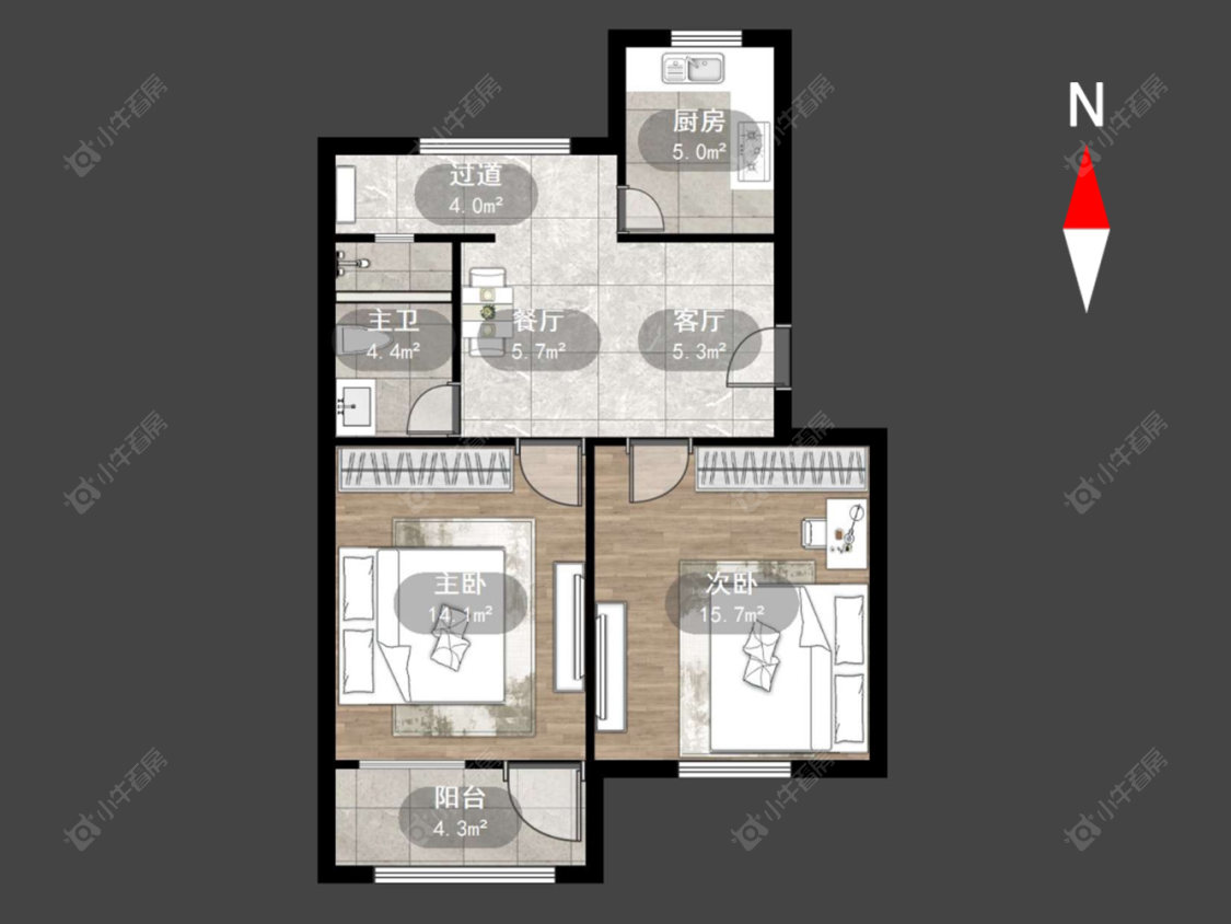 常州冶金新村在售二手房源户型图_小牛看房