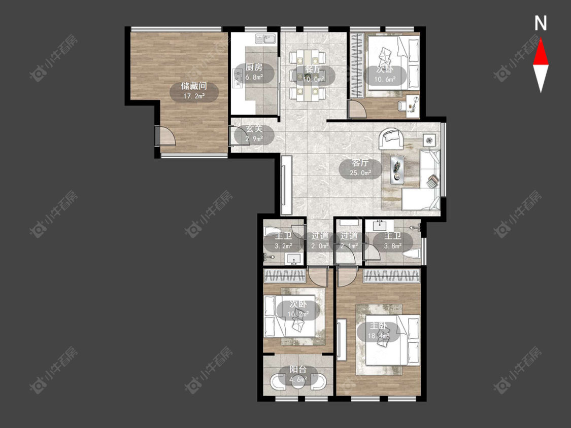 常州金地花苑在售二手房源户型图_小牛看房