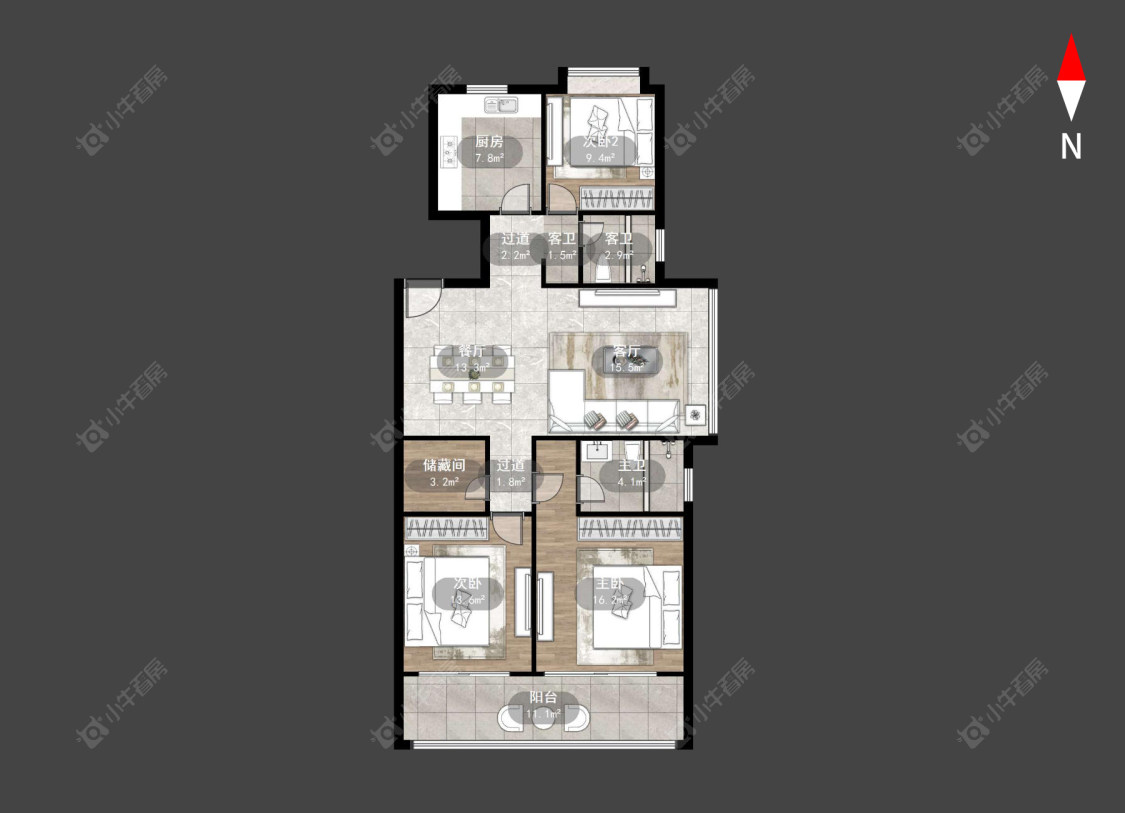 九洲玺房源户型图 常州九洲玺在售二手房源户型图_小牛看房