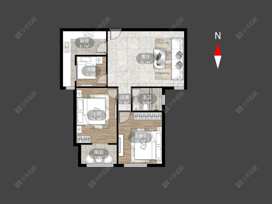常州玲珑花园在售二手房源户型图_小牛看房