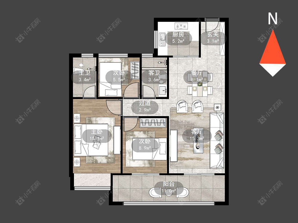 新城华宇悦隽公馆房源户型图 常州新城华宇悦隽公馆在售二手房源户型图_小牛看房
