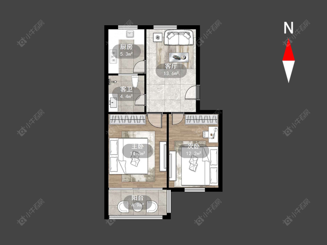 常州北环南村在售二手房源户型图_小牛看房