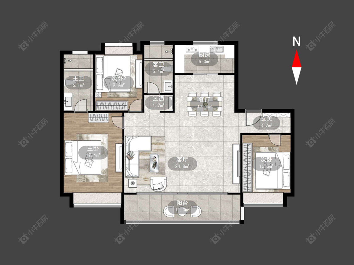 常州旭辉铂悦天宁在售二手房源户型图_小牛看房
