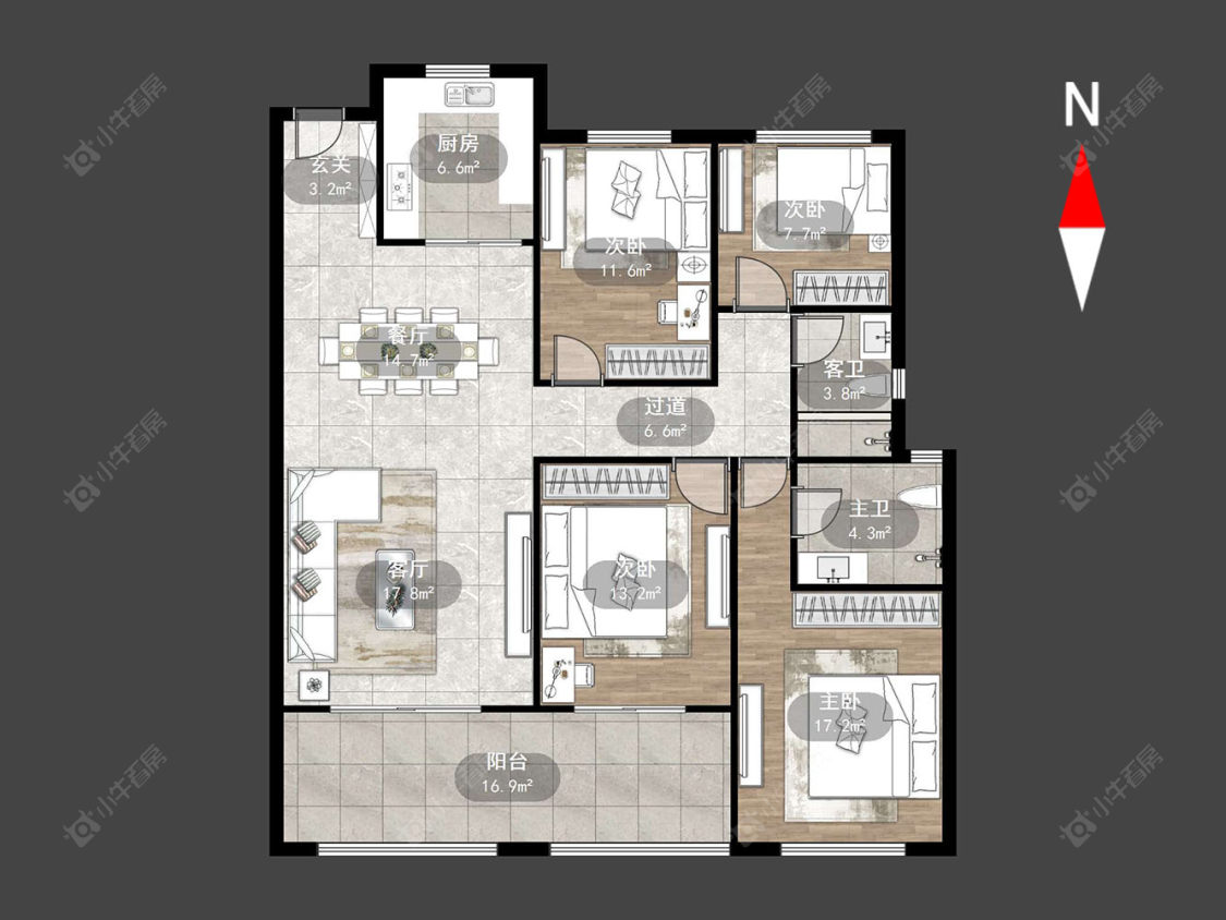 路劲城四期房源户型图 常州路劲城四期在售二手房源户型图_小牛看房
