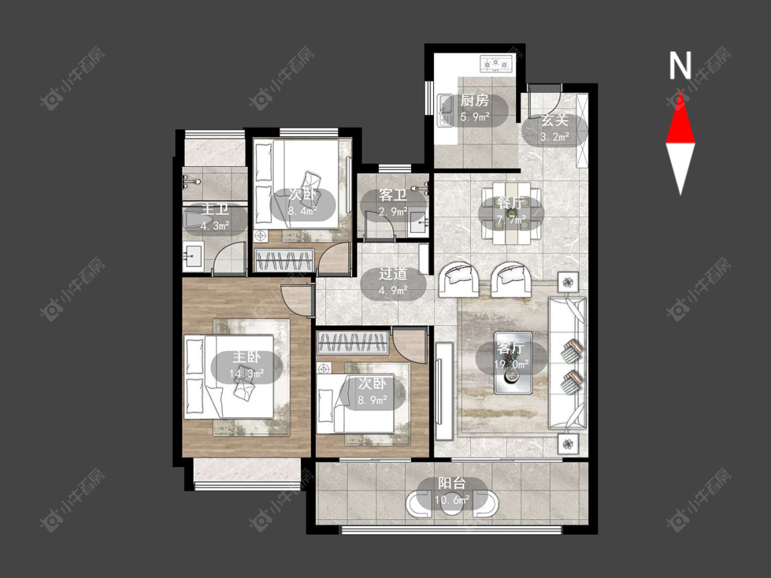 常州万科国宾道在售二手房源户型图_小牛看房
