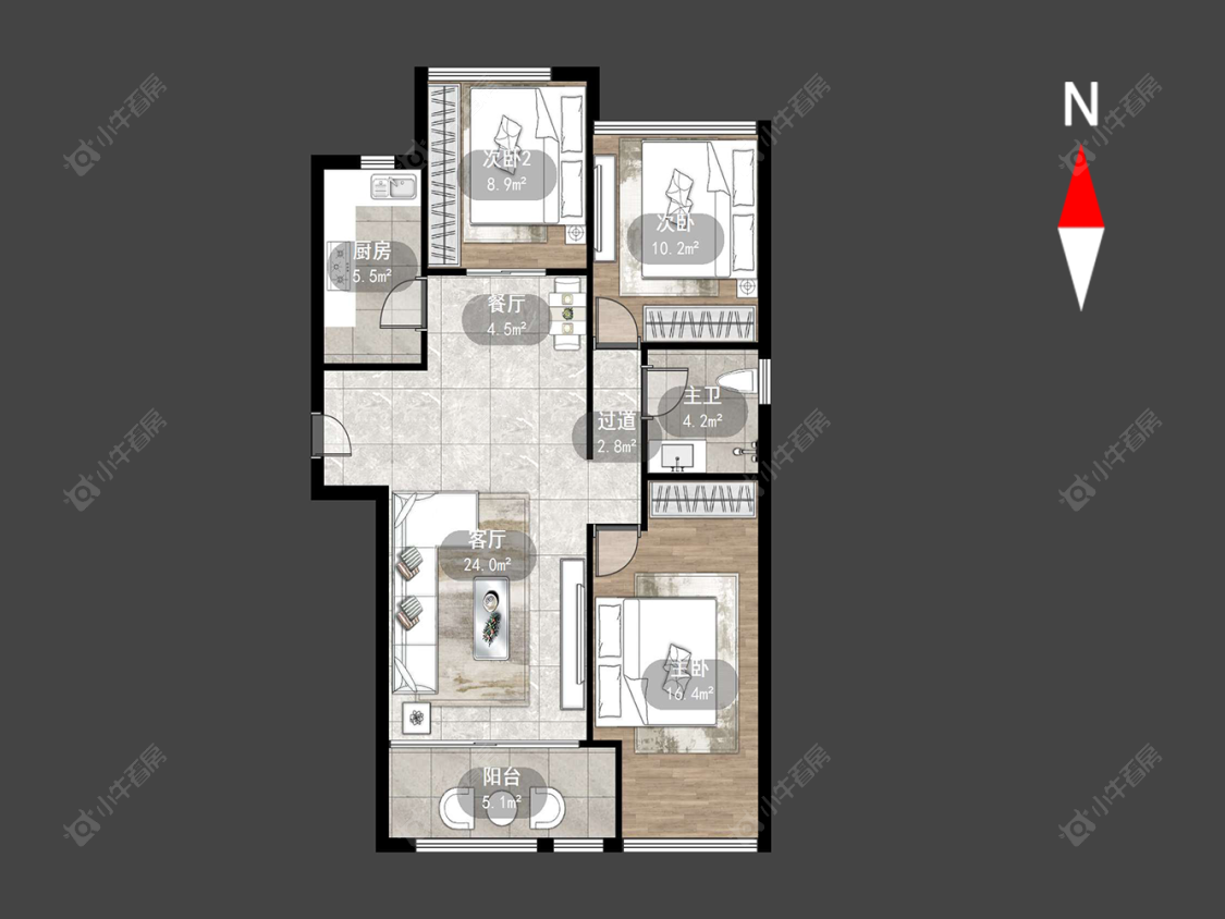 常州锦绣天地在售二手房源户型图_小牛看房