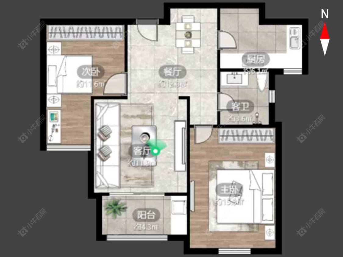 常州公园壹号四期在售二手房源户型图_小牛看房