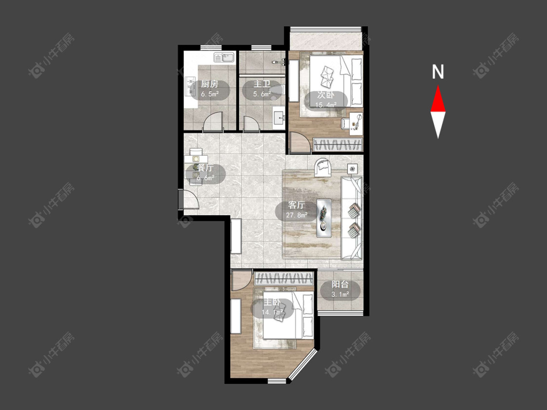 常州滨江明珠城东区在售二手房房源户型图_小牛看房