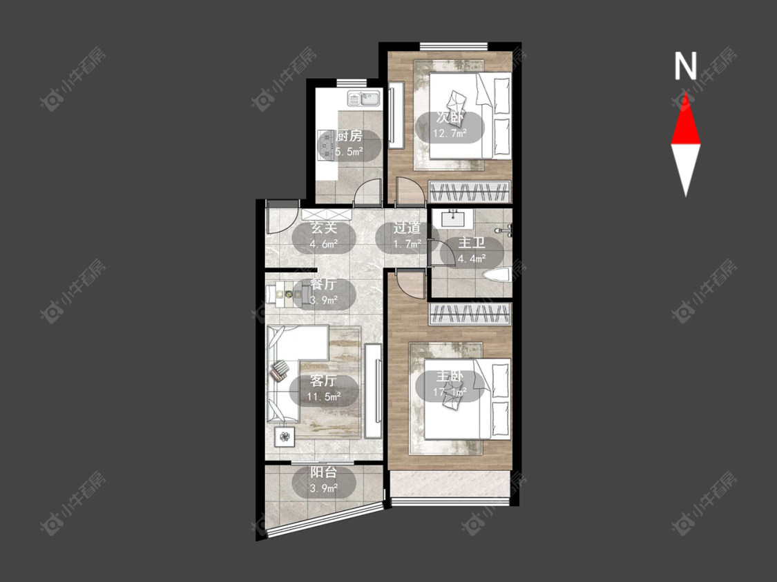 新龙花苑东区房源户型图 常州新龙花苑东区在售二手房源户型图_小牛看房