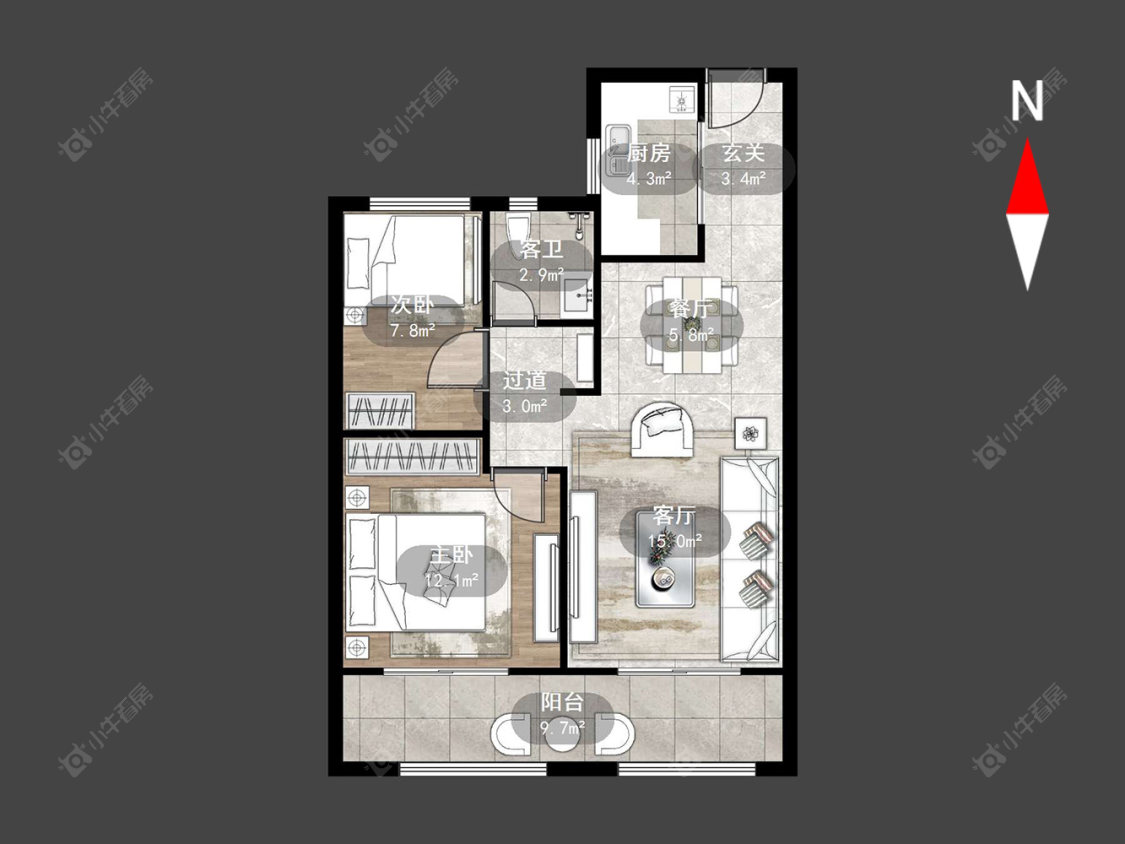 新城华宇悦隽公馆房源户型图 常州新城华宇悦隽公馆在售二手房源户型图_小牛看房