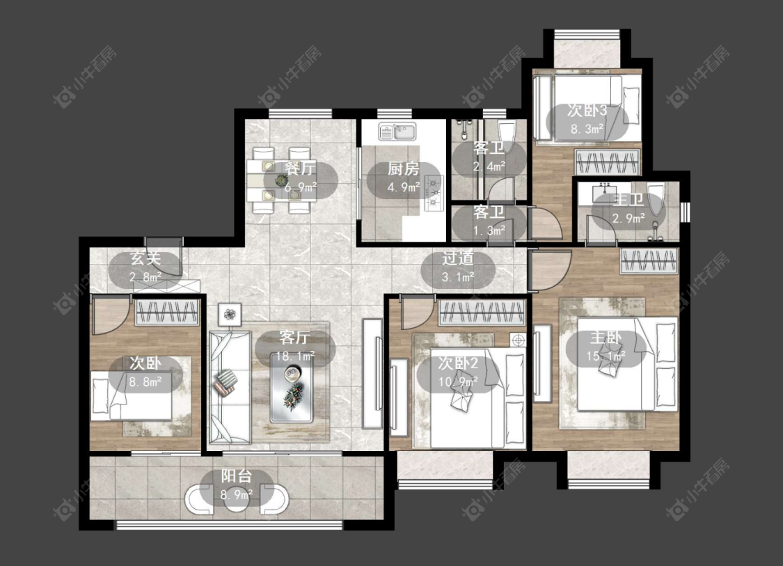 常州龙控公园道在售二手房源户型图_小牛看房