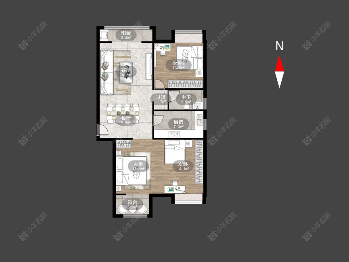 常州米兰阳光在售二手房房源户型图_小牛看房