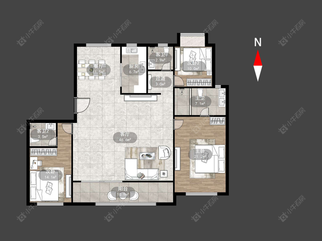 璟尚雅宸房源户型图 常州璟尚雅宸在售二手房源户型图_小牛看房