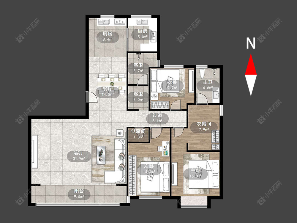 绿地香奈房源户型图 常州绿地香奈在售二手房源户型图_小牛看房