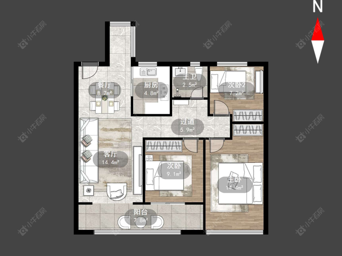 常州天宁融悦府在售二手房源户型图_小牛看房