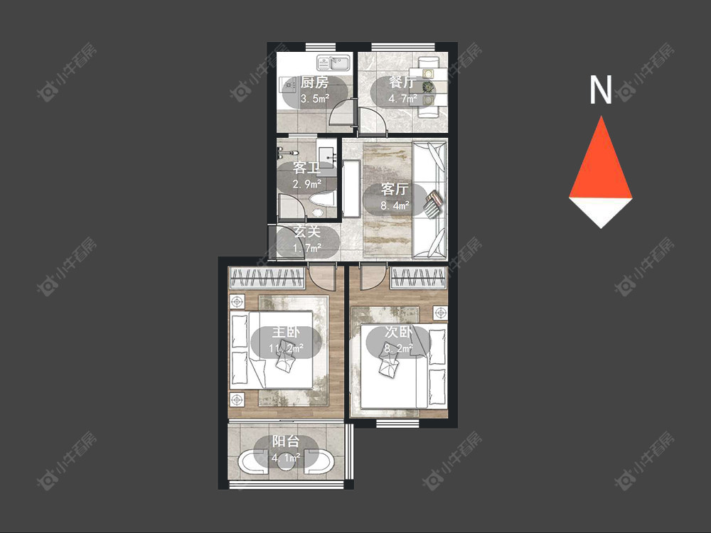 常州勤业五村在售二手房源户型图_小牛看房