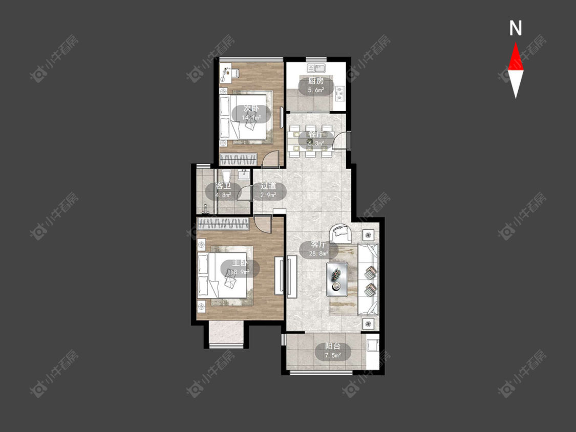青竹苑东区房源户型图 常州青竹苑东区在售二手房源户型图_小牛看房