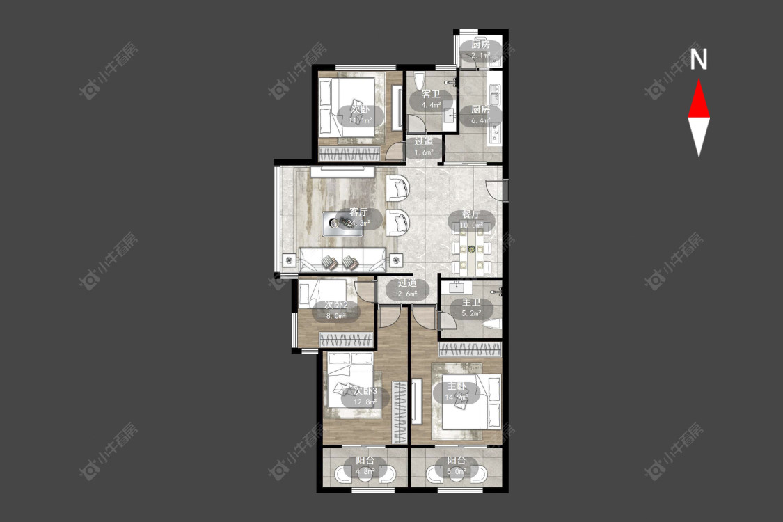 常州恒大御景在售二手房源户型图_小牛看房