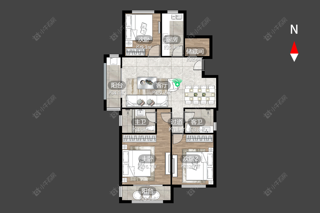 常州龙德花园在售二手房源户型图_小牛看房