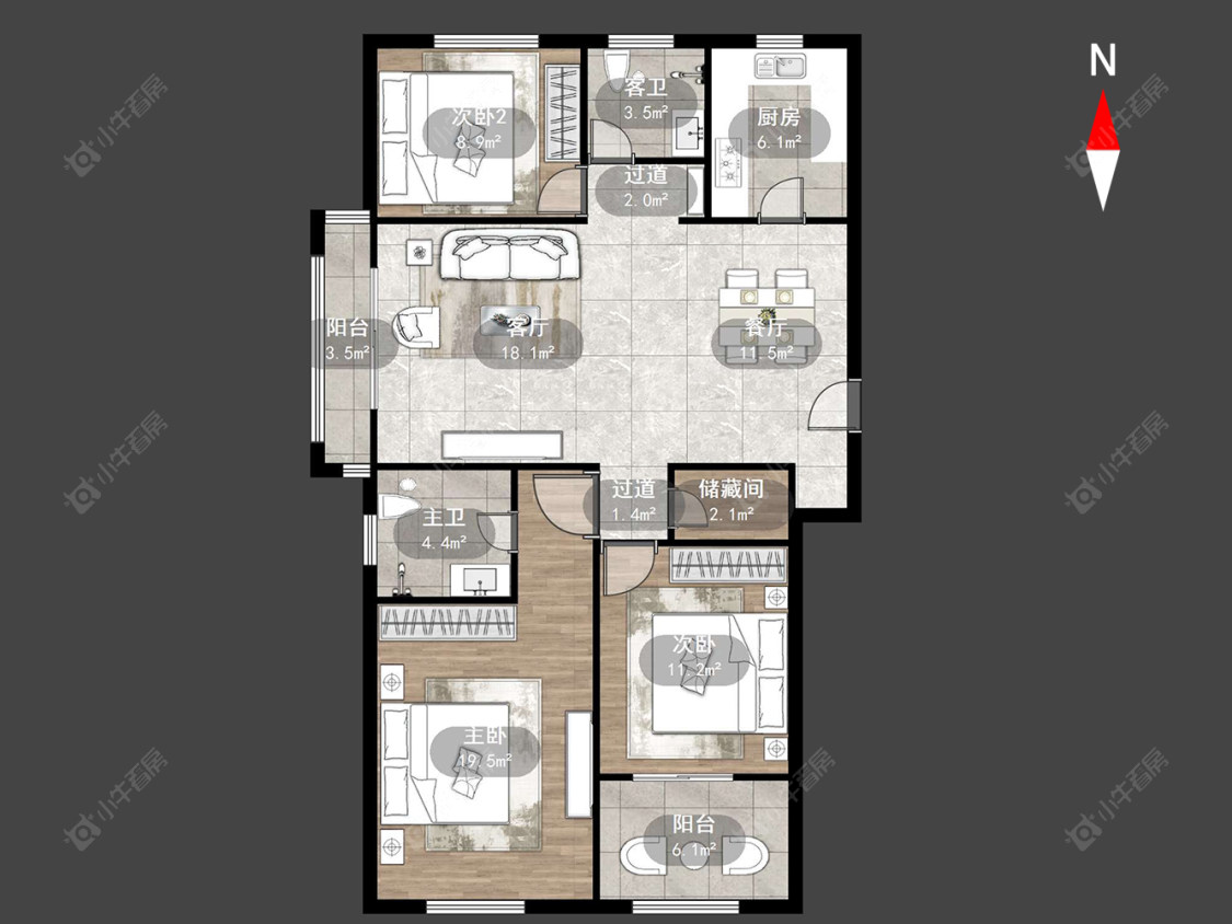 常州福成上城花园在售二手房源户型图_小牛看房