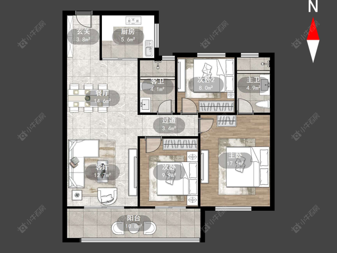 常州东青馨苑在售二手房源户型图_小牛看房