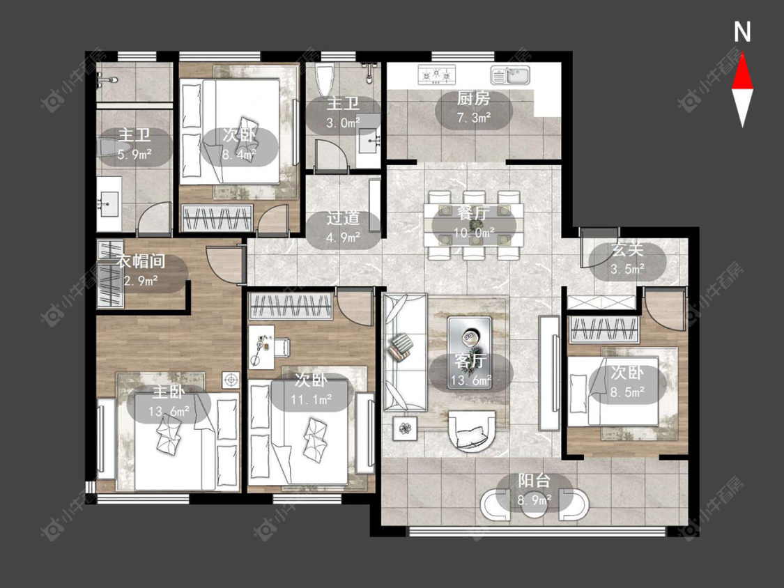 中南红玺台房源户型图 常州中南红玺台在售二手房源户型图_小牛看房
