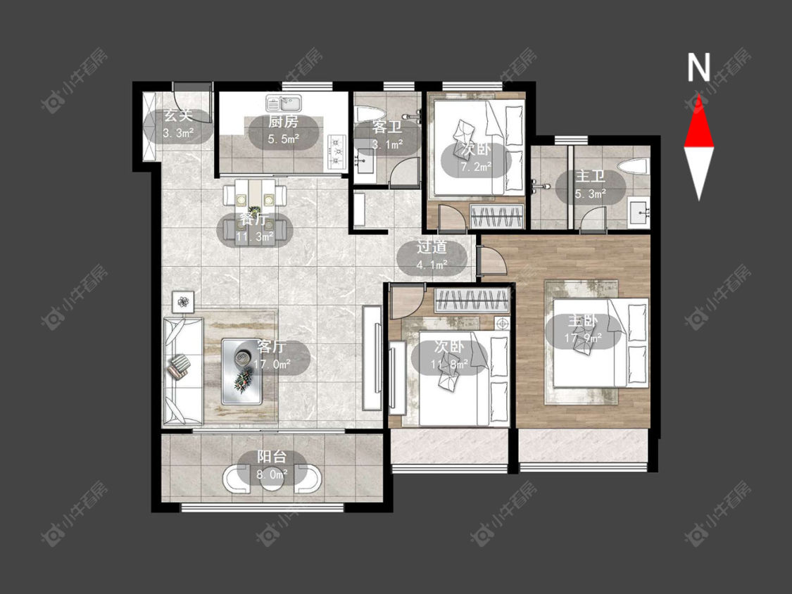 万科新都会房源户型图 常州万科新都会在售二手房源户型图_小牛看房