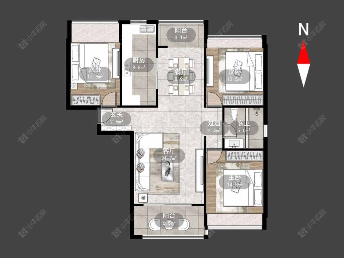 常州天安尚城二期在售二手房源户型图_小牛看房